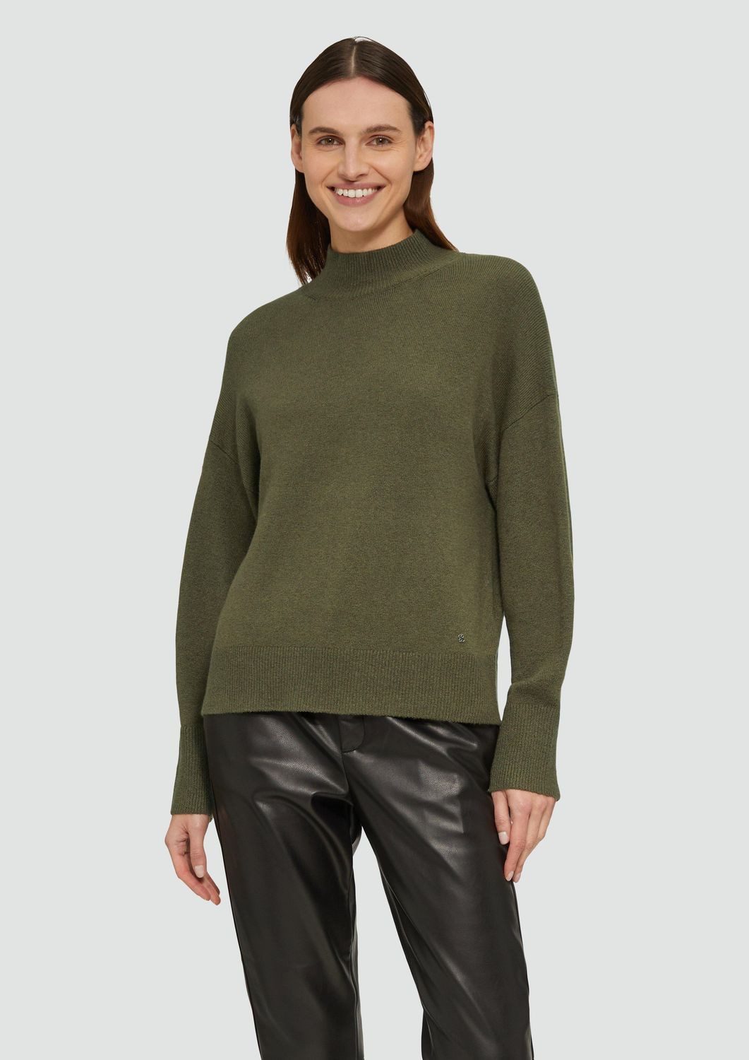 s.Oliver Stehkragenpullover Basic (1-tlg) Stehkragen, langarm, Baumwoll-Wol günstig online kaufen