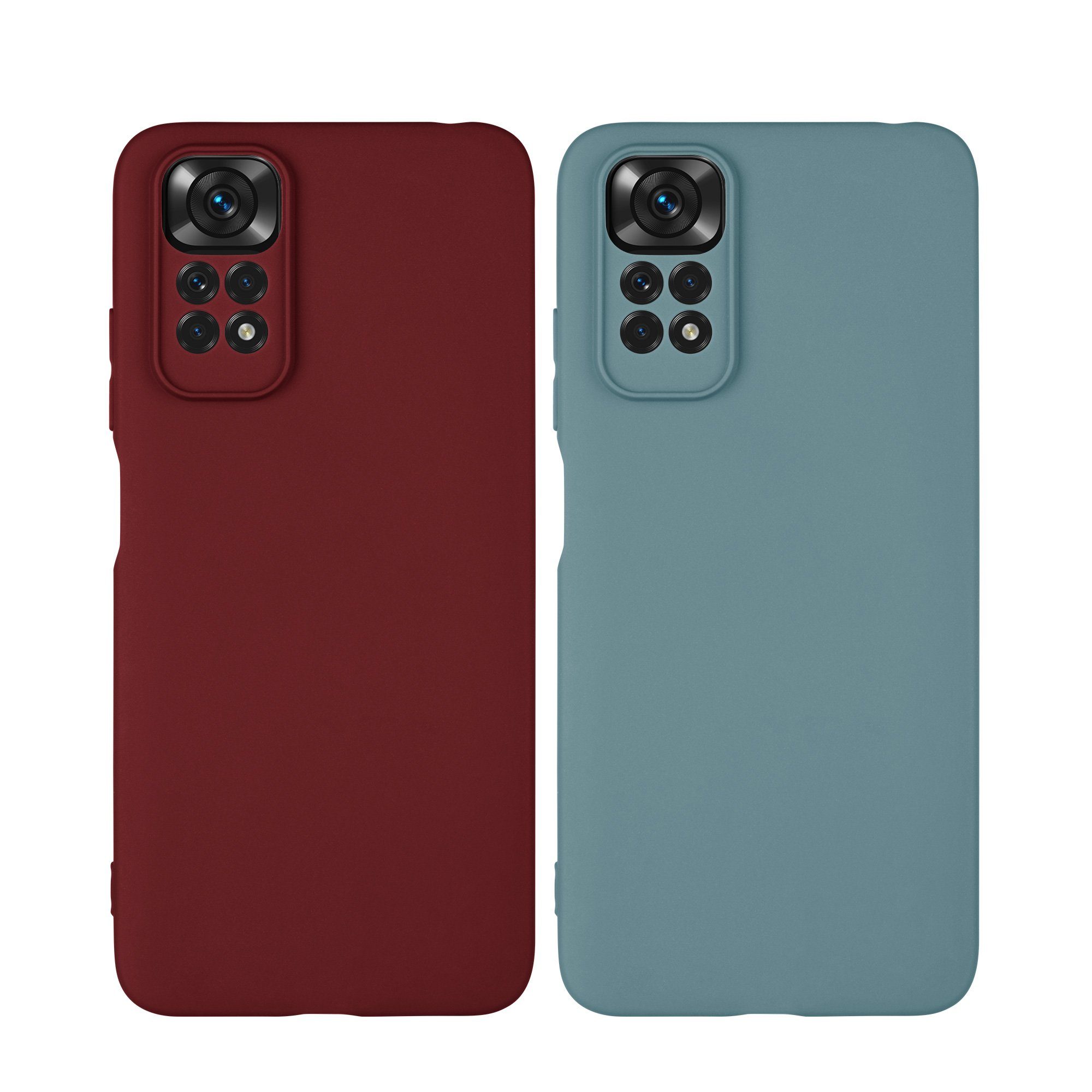 kwmobile Handyhülle 2x Hülle für Xiaomi Redmi Note 11 / Note 11S, Silikon Case mit Kameraschutz