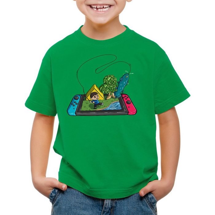 style3 Print-Shirt Kinder T-Shirt Crossing Fisch switch animal videospiel horizons