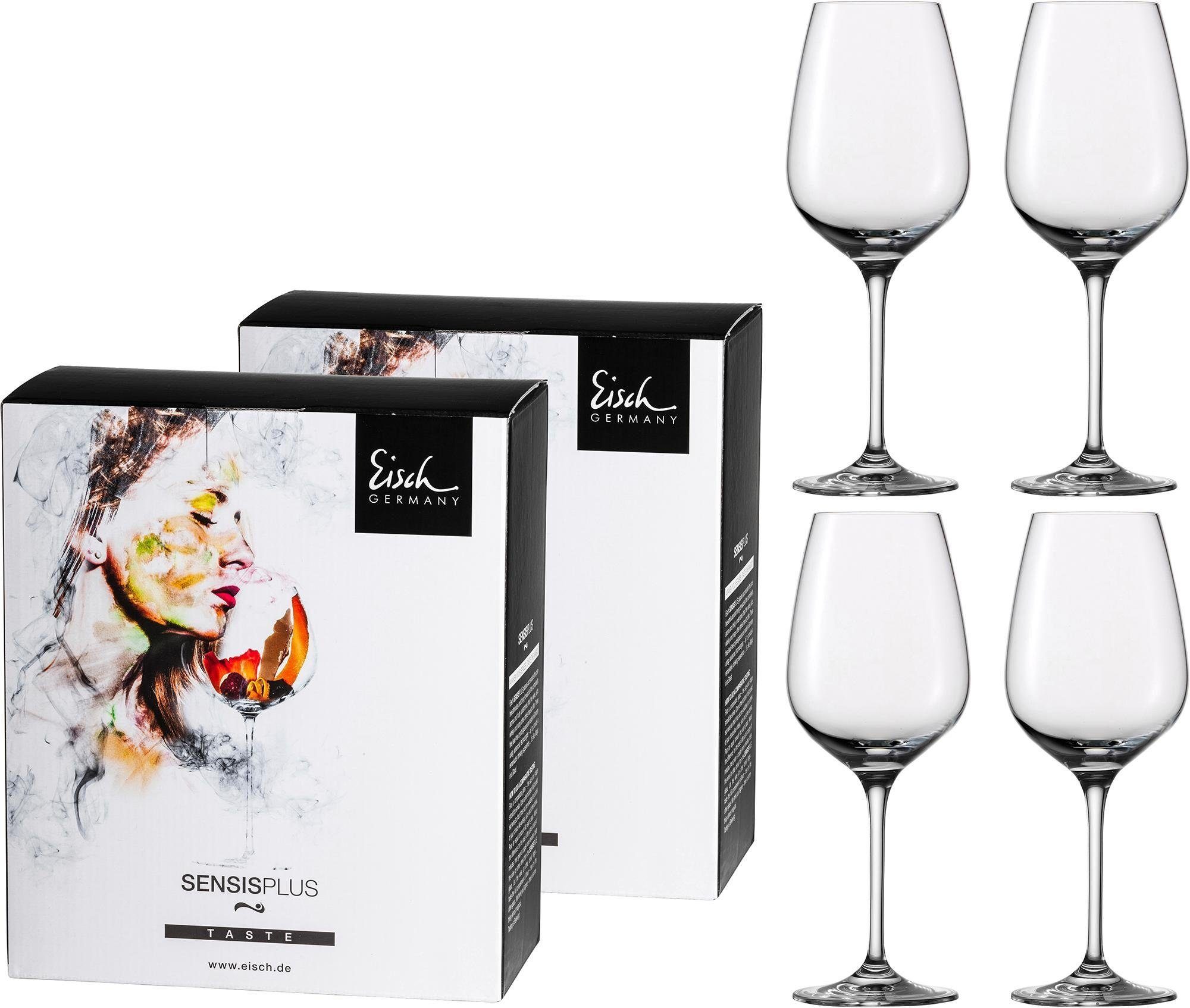 Eisch Germany Weißweinglas Superior SensisPlus, 4-tlg., Kristallglas, Bleifrei, 310 ml, 4-teilig