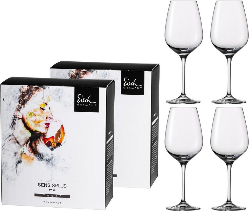 Eisch Weißweinglas Superior SensisPlus, Kristallglas, Bleifrei, 310 ml, 4- teilig