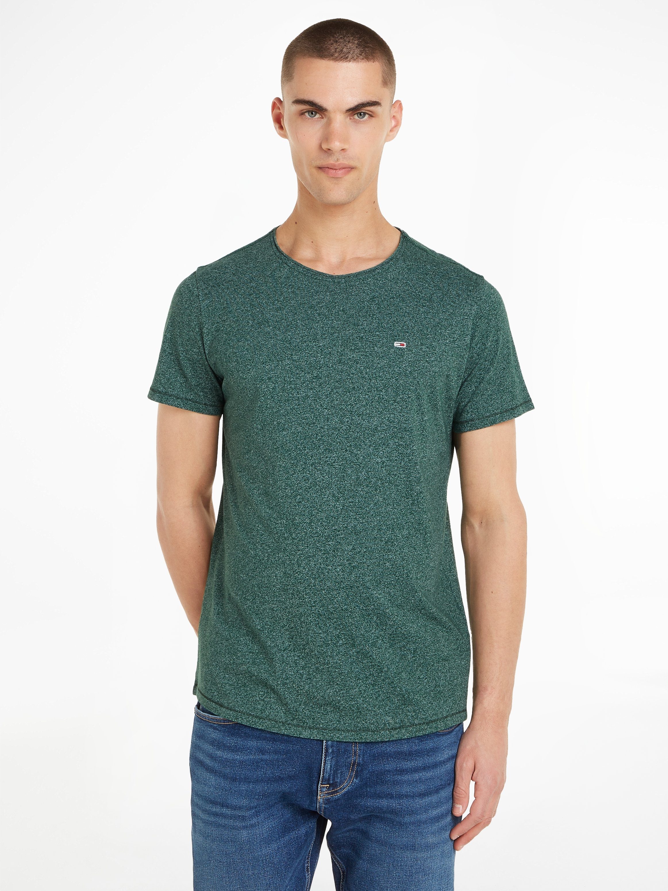 Tommy Jeans T-Shirt TJM SLIM JASPE C NECK mit Markenlabel court green | T-Shirts