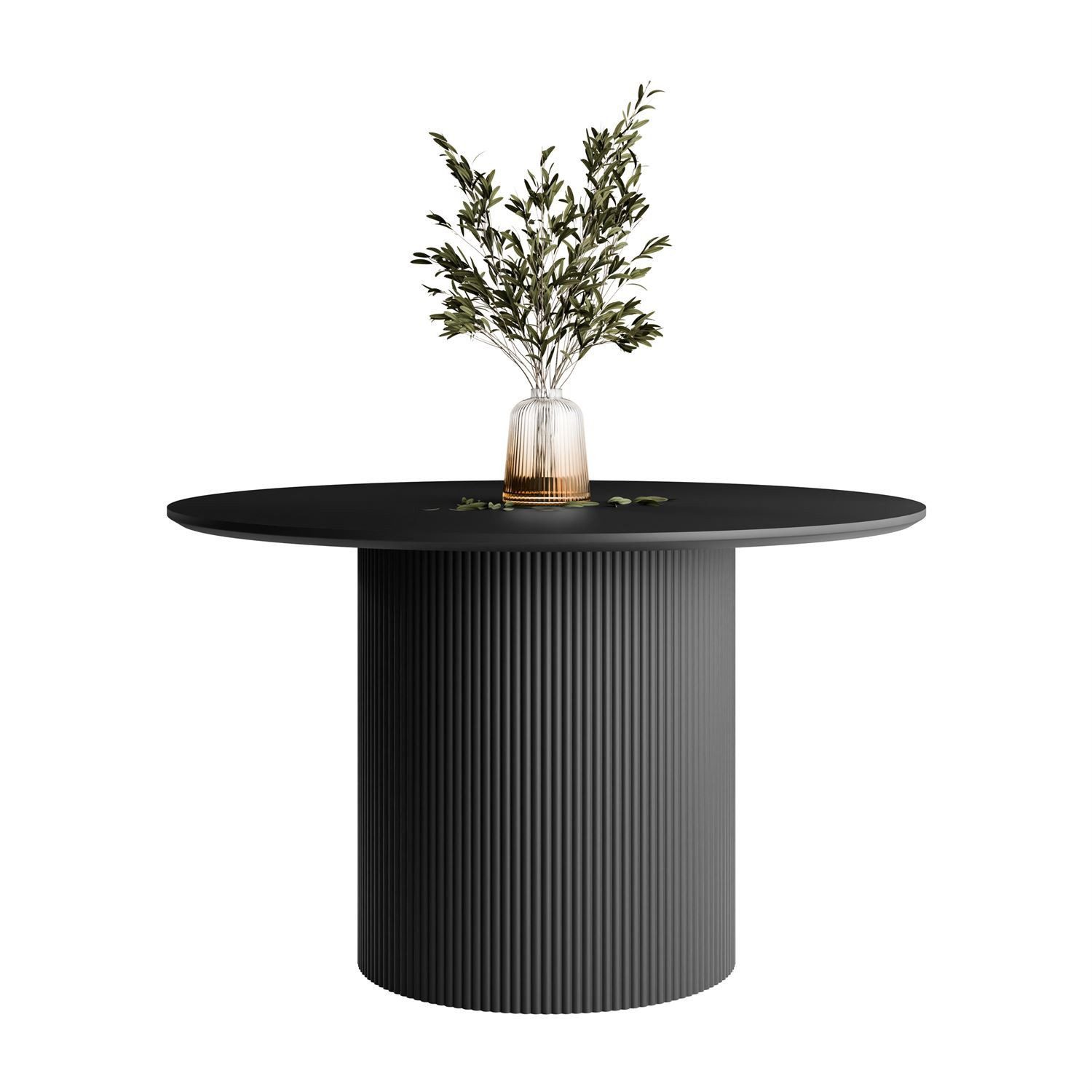 yourhouse24 Esstisch Runder Esstisch OVI 120 cm mit geriffelter Struktur (1 Tisch), Riffelsockel, Breite 120 cm