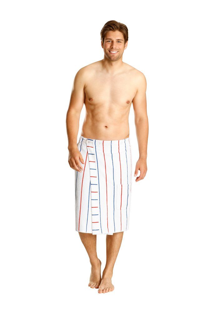 Betz Kilt Herren Saunakilt mit Knöpfen Frottee, wadenlang, Baumwolle, mit Knöpfe, Knöpfe, mit Knöpfen