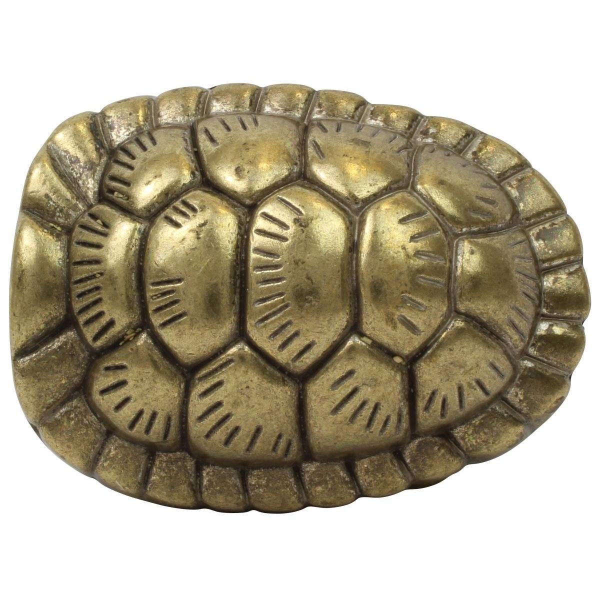 BELTINGER Gürtelschnalle Schildkröten-Panzer 4,0 cm - Buckle Wechselschließe Gürtelschließe 40m Altmessing