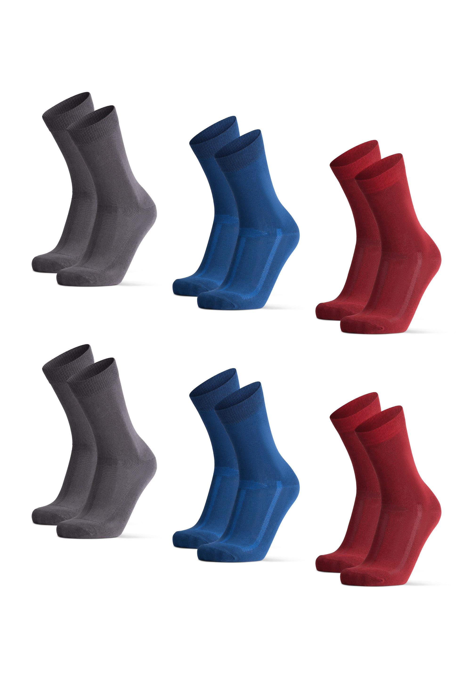 DANISH ENDURANCE Basicsocken Bamboo Crew (6-Paar) Ultraweich, Unisex, halten die Füße frisch & trocken