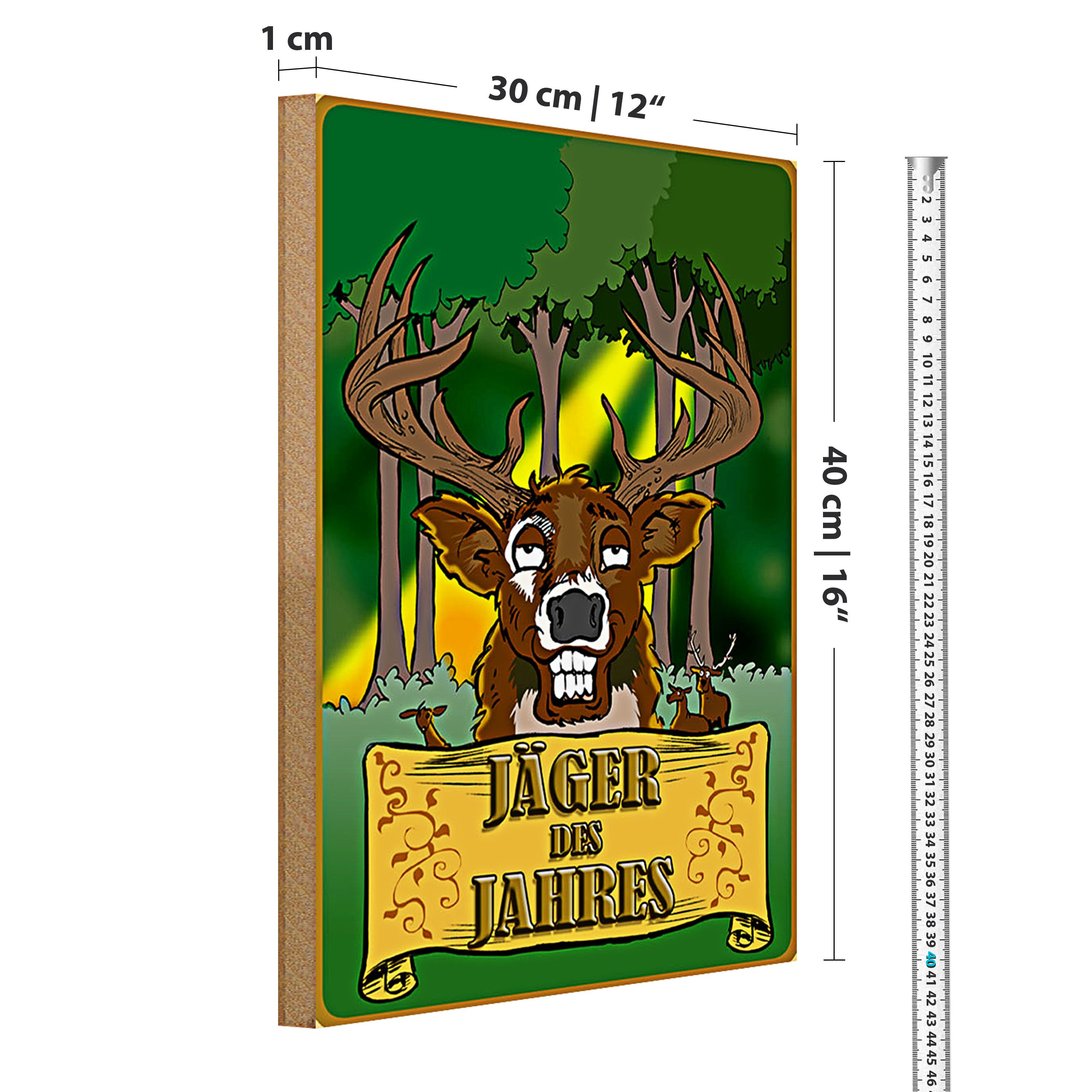 Roomando Holzbild Jagd 30x40cm Jäger des Jahres Reh
