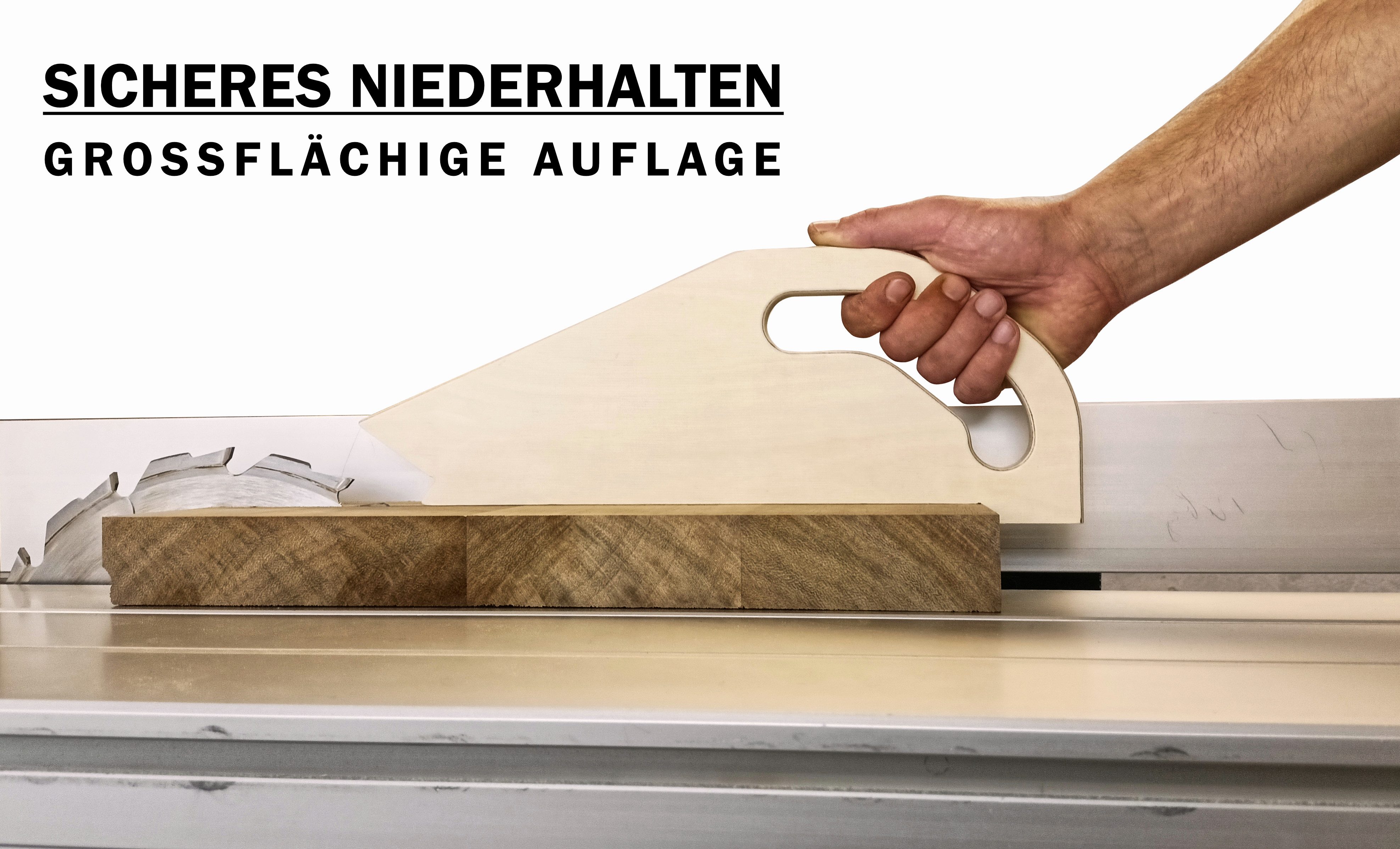 Kernholz Werkzeughalter 2 in 1 Schiebestock für Tischkreissägen, Werkstückschieber, 1-tlg.