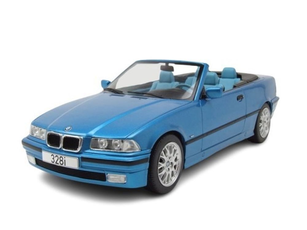 MCG Modellauto BMW 328i Cabrio E36 1996 blau metallic, Maßstab 1:18