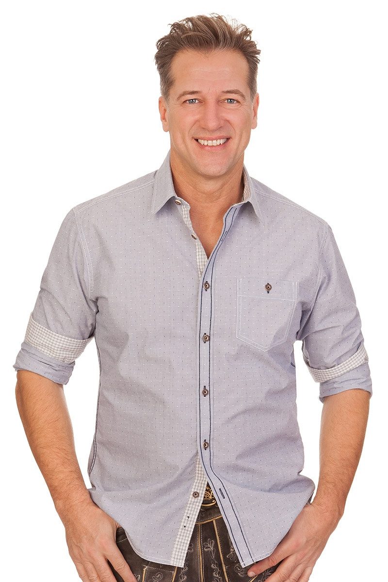 KRÜGER BUAM Trachtenhemd Trachtenhemd - ANDREAS - blau, rot