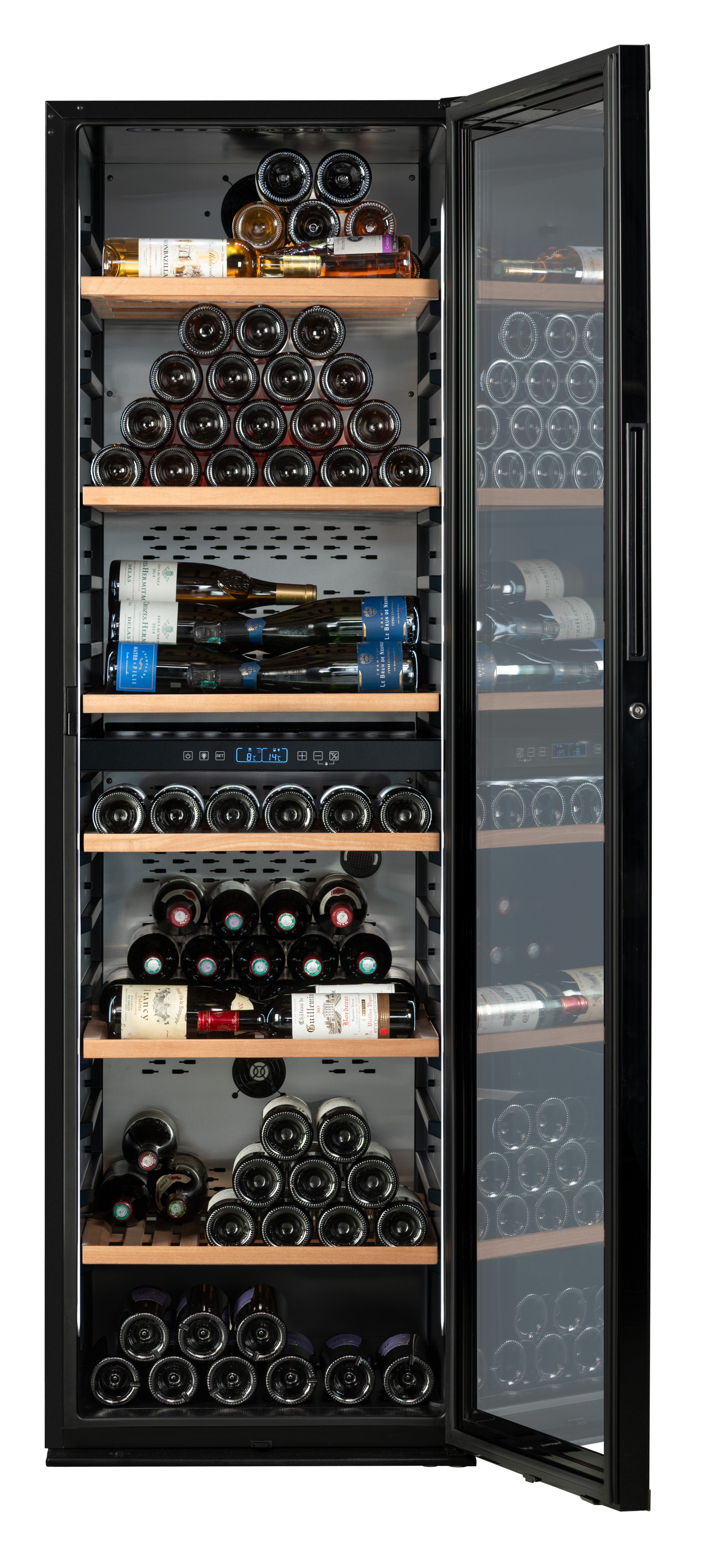 CLIMADIFF Weinkühlschrank MILLESIME240DB, für 237 Standardflaschen á 0,75l,2 Zonen, SMART, Lagerschrank, freistehend