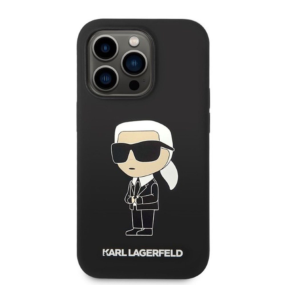KARL LAGERFELD Handyhülle Schutzhülle Designerhülle Smartphonetasche 6,1 Zoll, Ikonik-Motiv, IMD-Druck, Kratzschutz, passgenau
