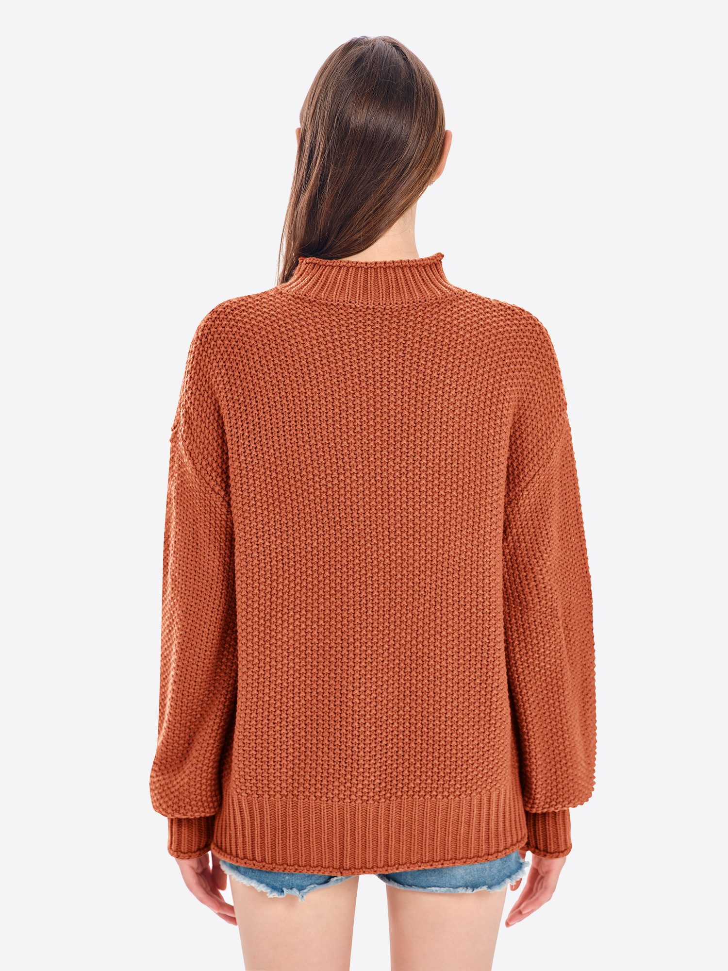 Imily Bela Sweater Damen Oversize Strickpullover mit Rollkragen (Packung, 1 günstig online kaufen