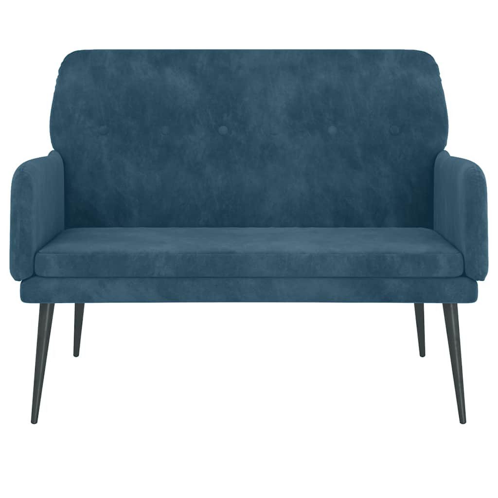 furnicato Sitzbank Bequeme Blau 108 x 79 x 79 cm aus Samt und Metall (1-St)