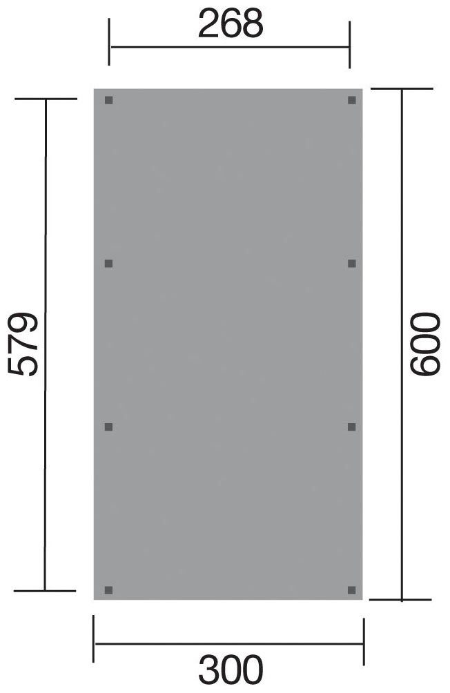 cm, Einzelcarport 223 606 BxT: 300x600 Einfahrtshöhe Gr.2, weka cm