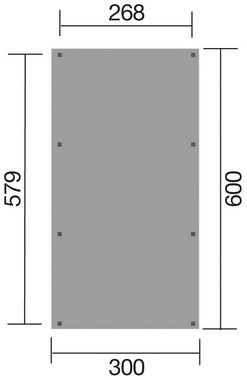 weka Einzelcarport 606 Gr.2, BxT: 300x600 cm, 223 cm Einfahrtshöhe