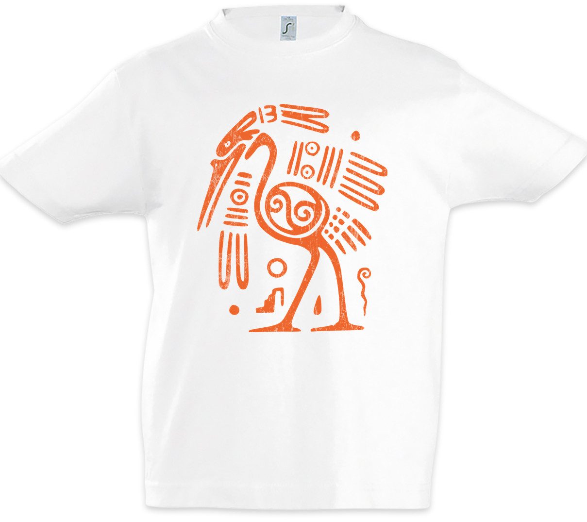 Print-Shirt Aztec Ibis Kinder T-Shirt Aztecs Azteken Inka Maya Mayans Mayas Tattoo