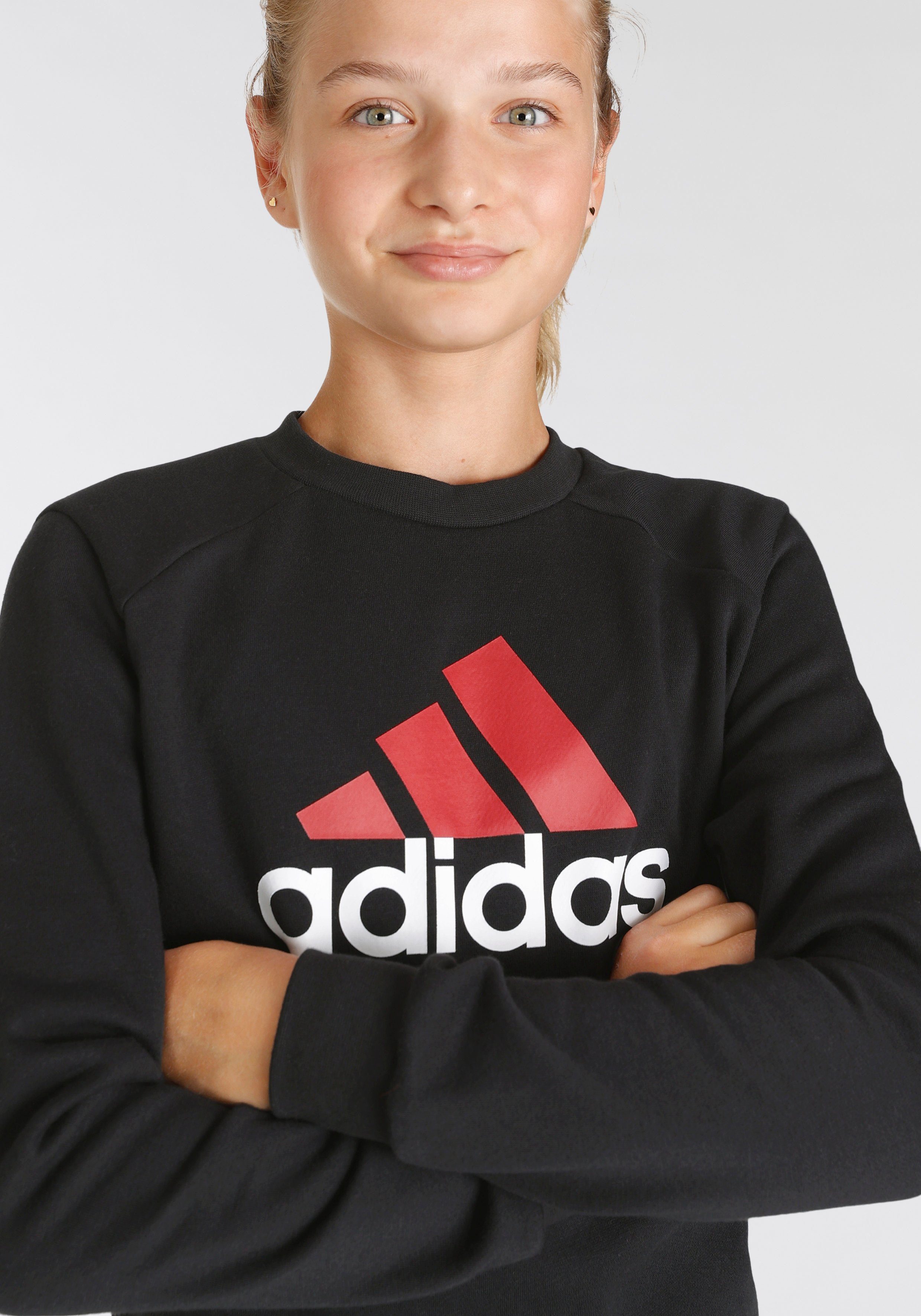 adidas Black / / (2-tlg) Better Scarlet ESSENTIALS JOGGINGANZUG Trainingsanzug KIDS White Sportswear LOGO BIG