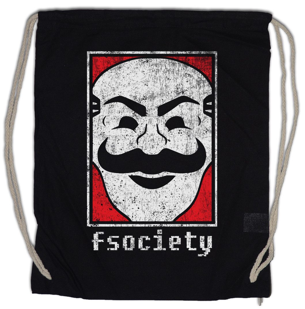 Turnbeutel Mr. Fsociety Logo Turnbeutel Symbol Robot Hacker Virus Wurm MalwareE