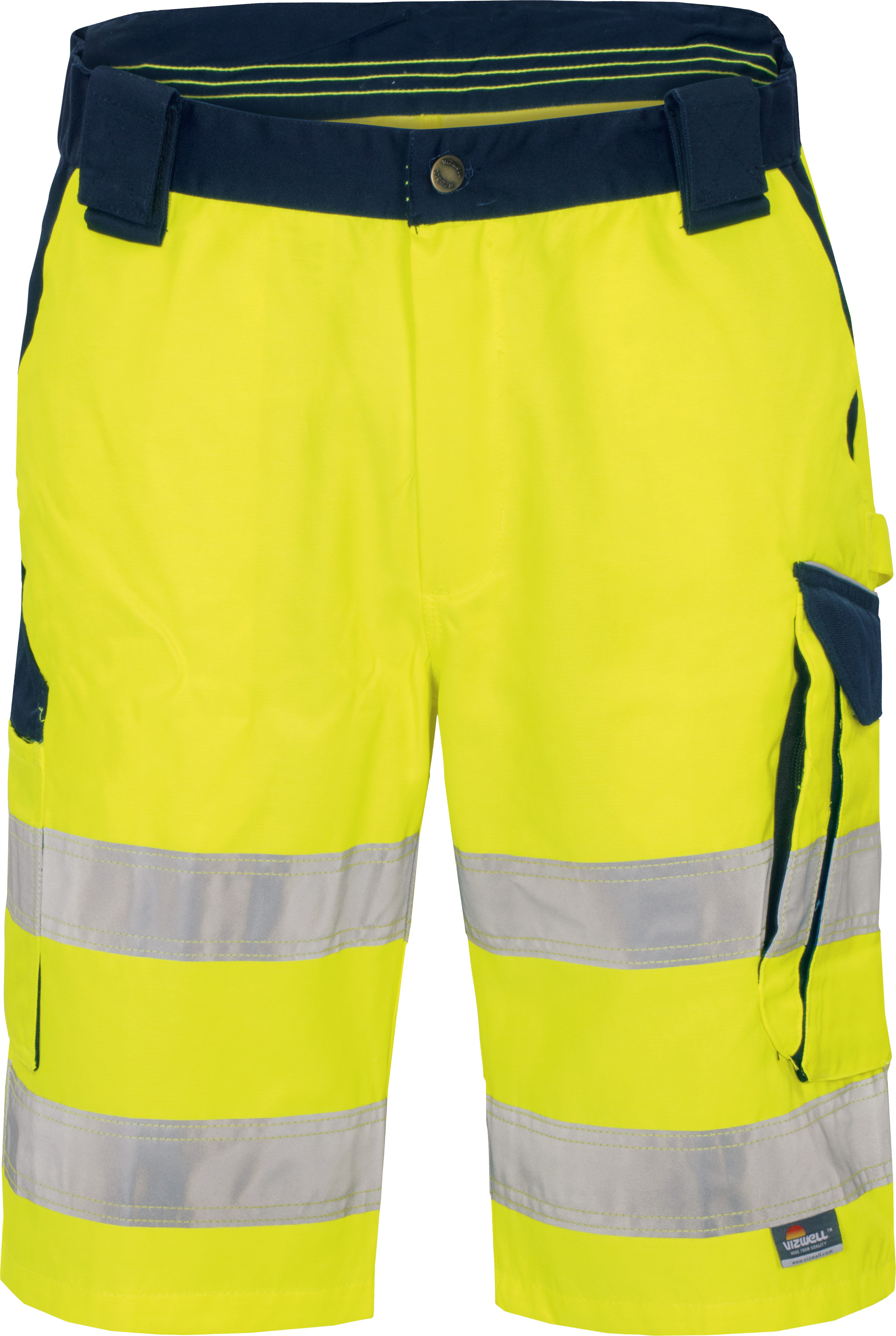 vizwell Arbeitsshorts Warnschutz Short kurze Herren Arbeitshose reflektierend - strapazierfähig - zertifiziert