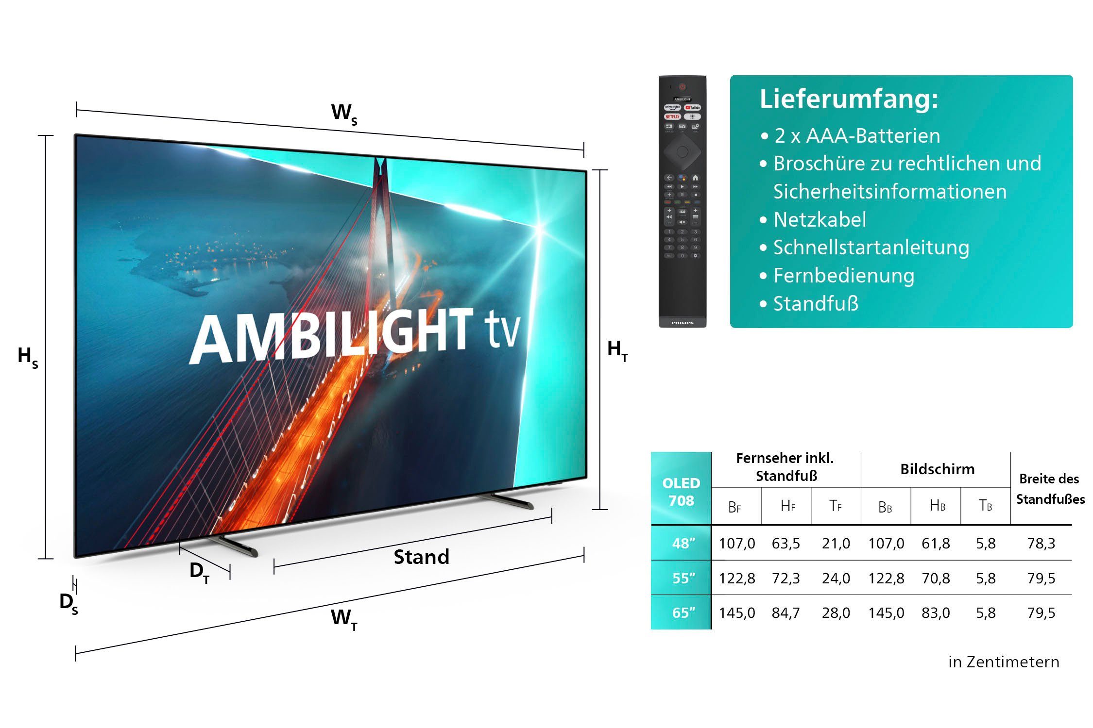 Philips 55OLED708/12 OLED-Fernseher Android Ultra 4K TV, (139 cm/55 Smart-TV) Zoll, HD, TV, Google
