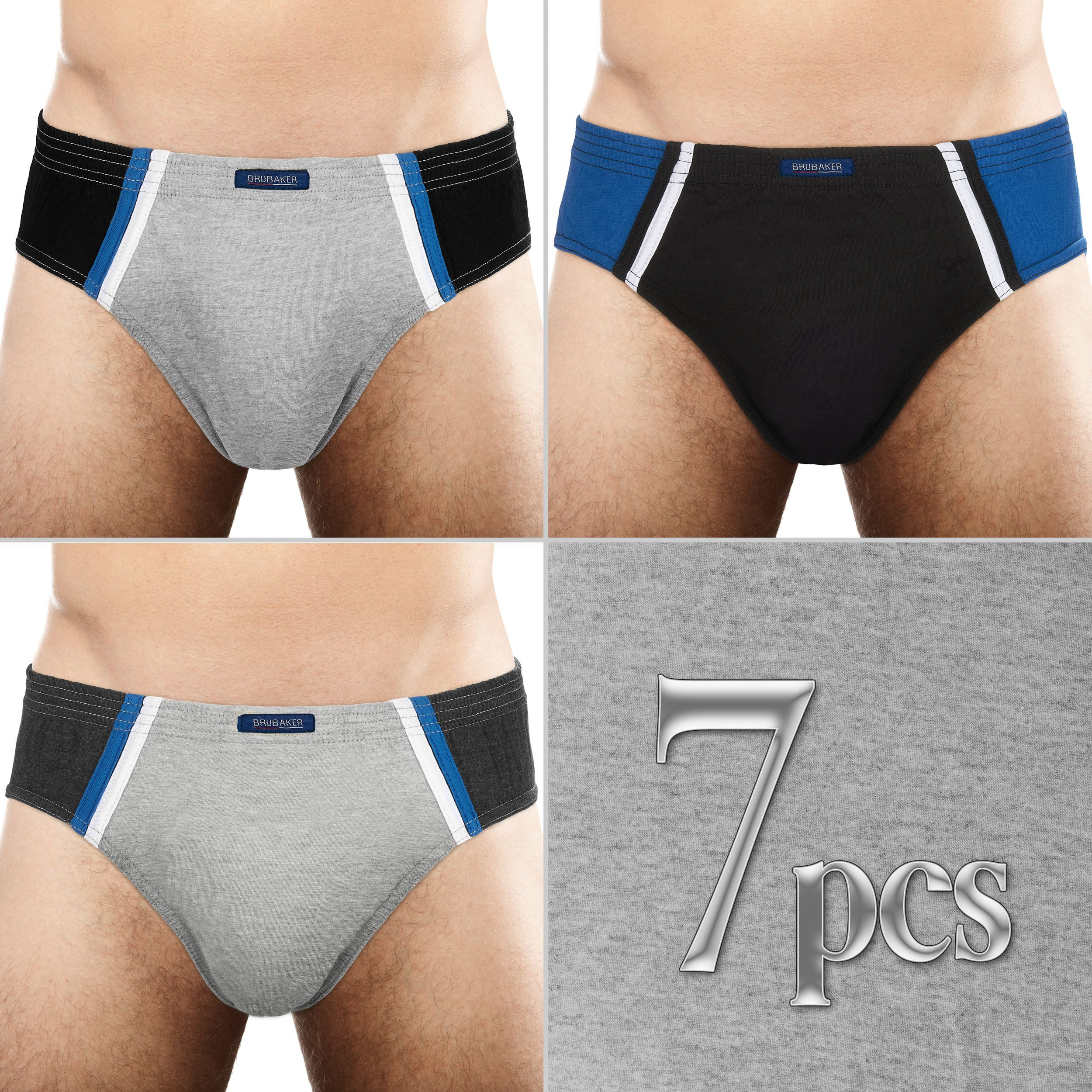 BRUBAKER Slip 7er Pack Herren Sportslips - Farbige Slips aus Baumwolle (Set günstig online kaufen
