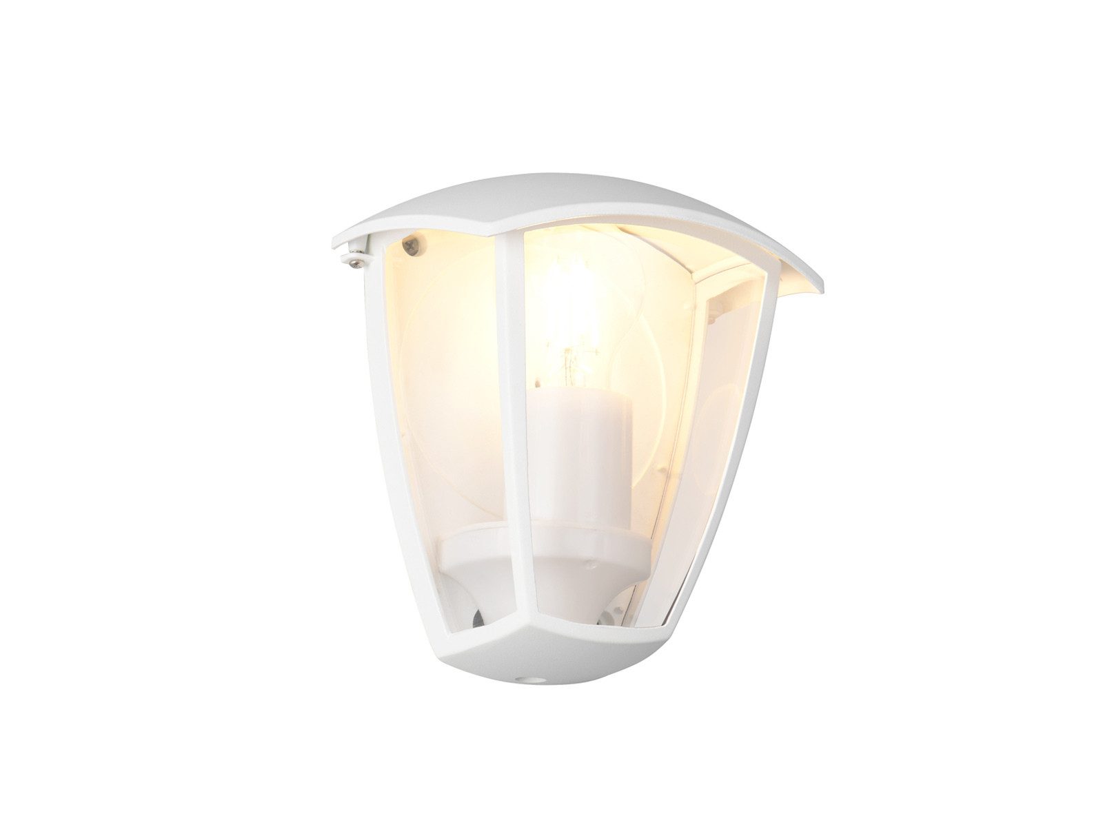 TRIO Leuchten LED Außen-Wandleuchte, LED wechselbar, warmweiß, Halbschale zur Fassadenbeleuchtung Hauswand aus Aluminium, Höhe 20cm
