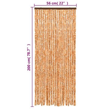 vidaXL Insektenschutz-Vorhang Fliegenvorhang Ocker und Weiß 56x200 cm Chenille