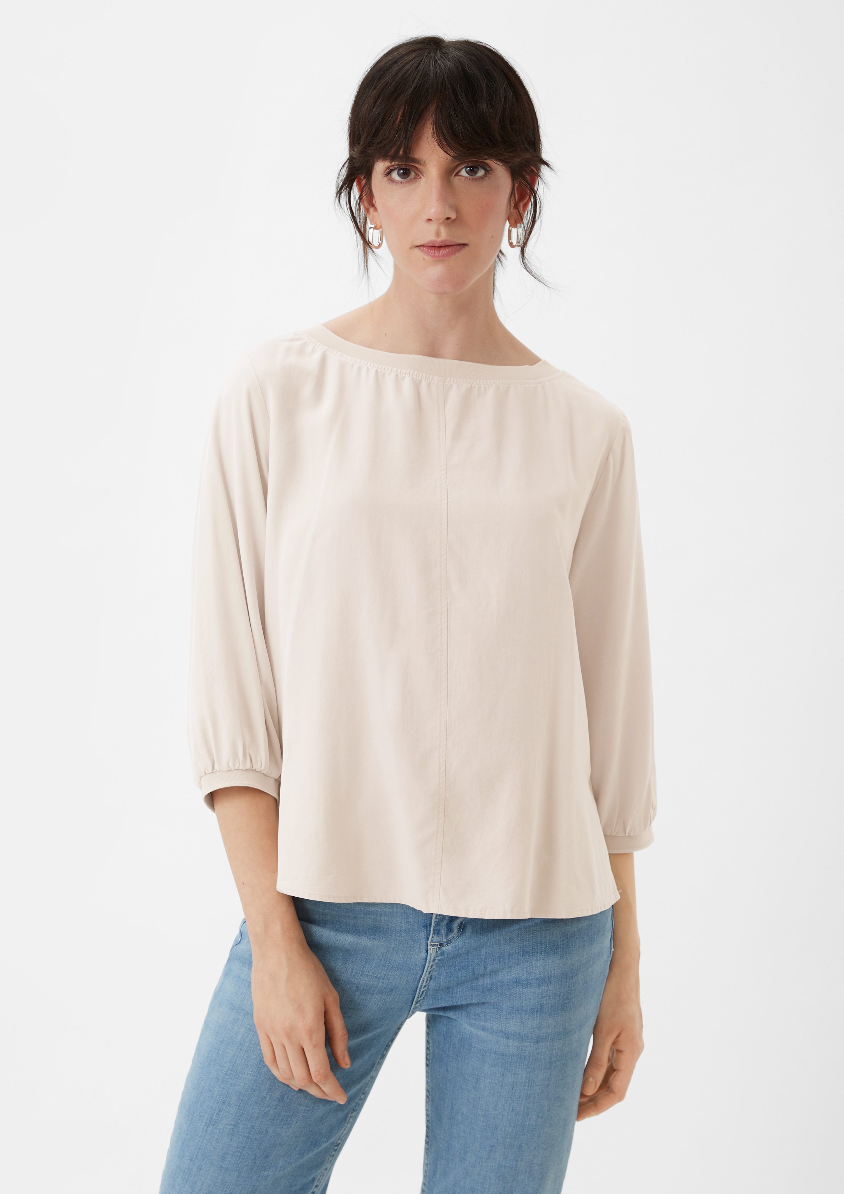 comma casual identity 3/4-Arm-Shirt 3/4-Arm-Bluse aus Modal