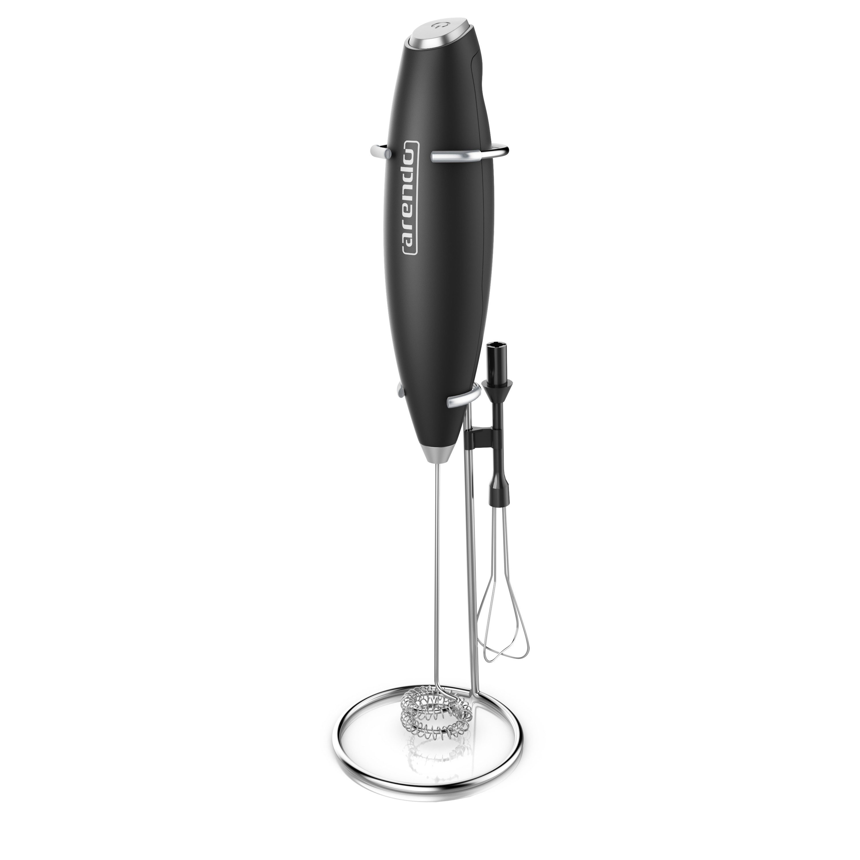 Arendo Milchaufschäumer Batteriebetriebener Handaufschäumer, Dual-Quirl & Schneebesen, leise, 13.000 U/min, Soft-Touch, einfache Reinigung, für Cappuccino, Shakes