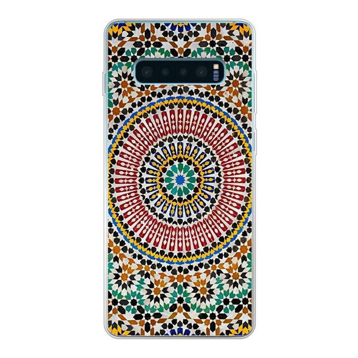 MuchoWow Handyhülle Ansicht eines marokkanischen Mosaiks von oben Phone Case Handyhülle Samsung Galaxy S10 Lite Silikon Schutzhülle