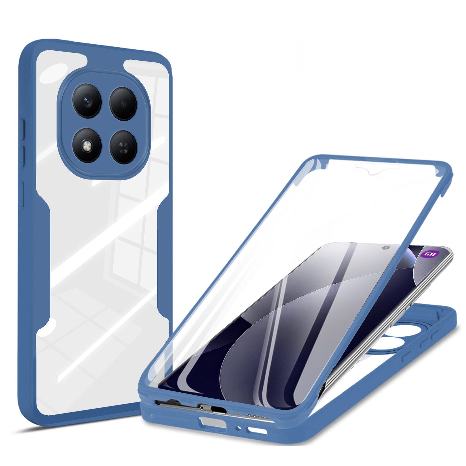 betterfon Handyhülle für Xiaomi Redmi Note 15 Pro 5G, 360° Hülle Schutzcase mit Dispayfolie, Vollschutz Case mit integriertem Displayschutz und klarer Sicht