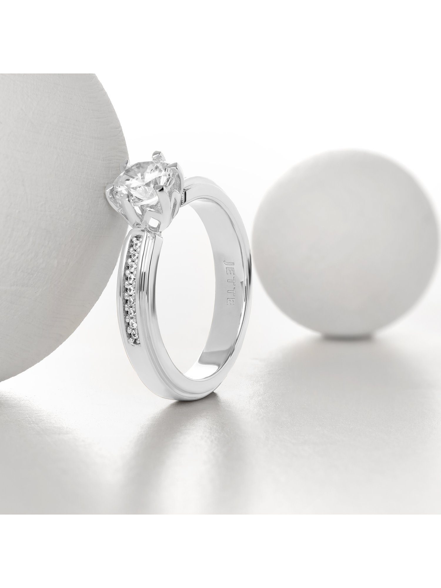 JETTE Silberring JETTE Damen-Damenring 925er Silber 19 Zirkonia, Zirkonia günstig online kaufen