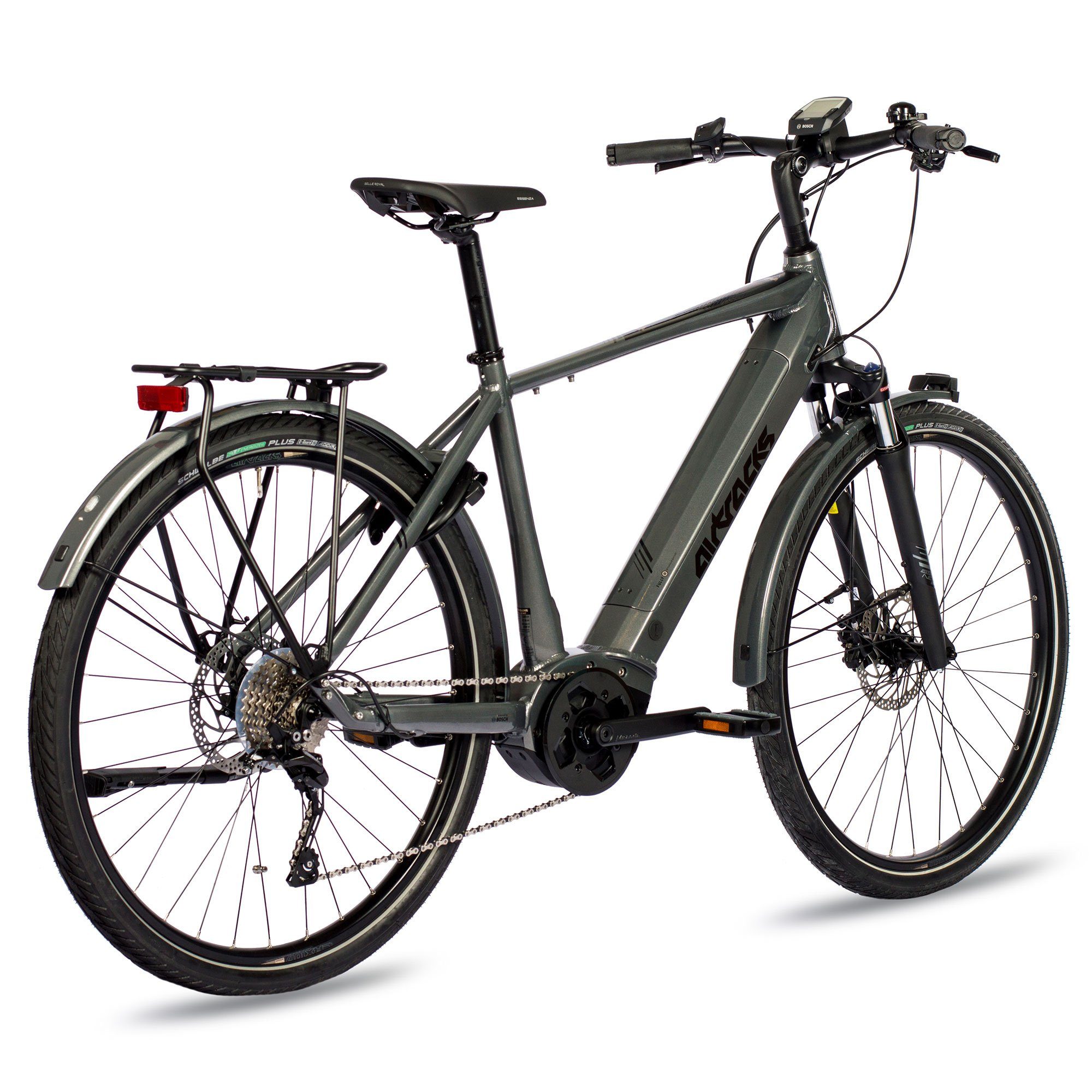 Airtracks E-Bike Trekkingrad 28 Zoll E-Bike Herren Trekking Fahrrad NOVA BOSCH PERFORMANCE LINE, 10 Gang SHIMANO DEORE RD-T6000 SGS Schaltwerk, Kettenschaltung, Mittelmotor, 500 Wh, (POWERTUBE), Display BOSCH INTUVIA 4-STUFEN Trekking Bike - 52 56 60cm