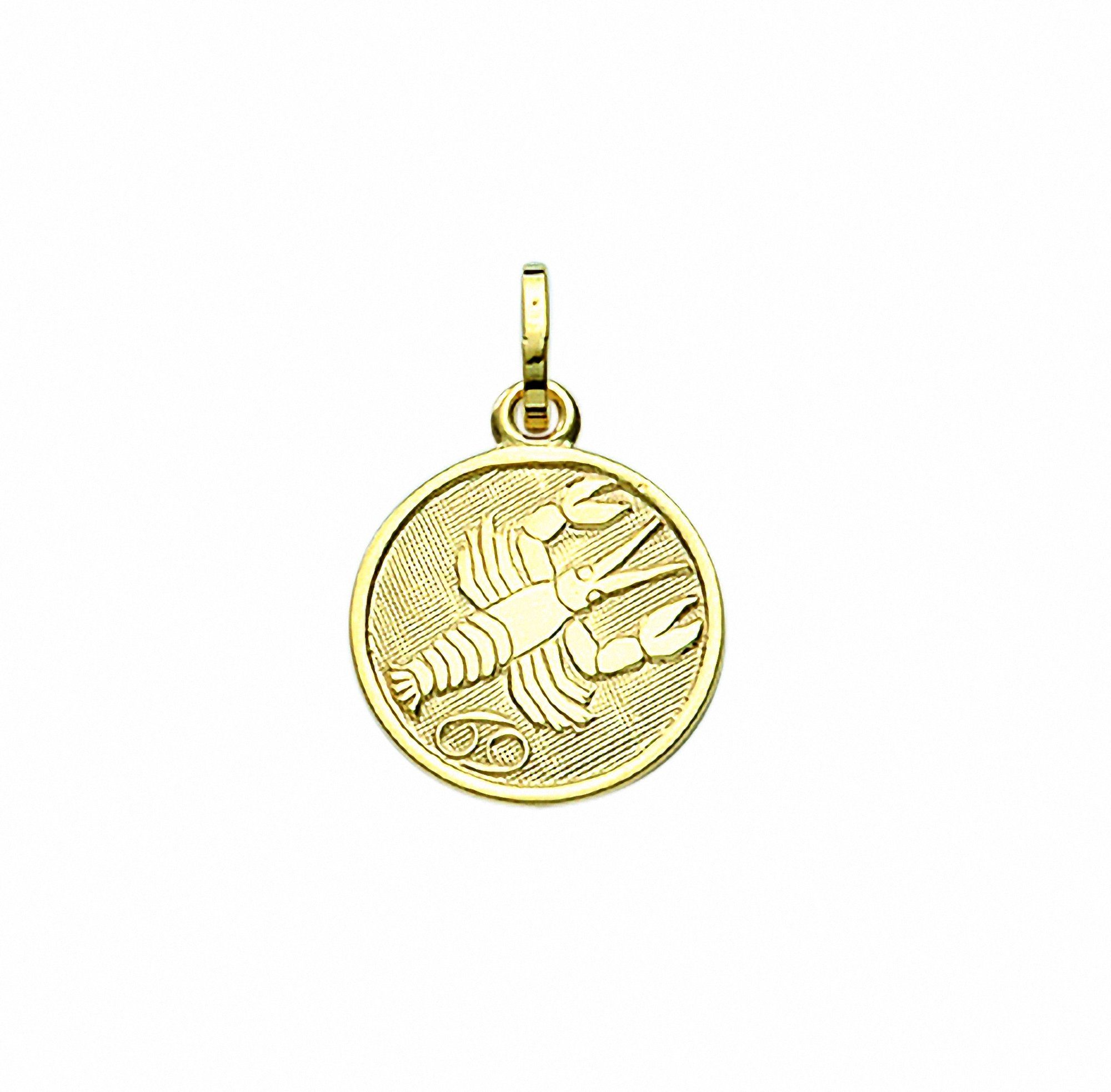 Adelia´s Kette mit Anhänger 333 Gold Sternzeichen Anhänger Krebs Ø 11,8 mm, Schmuckset - Set mit Halskette