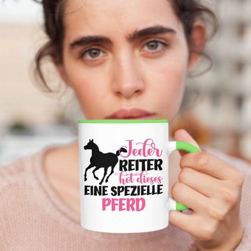 Trendation Tasse Trendation - Pferde Reiter Mädchen Geschenk Tasse Reiten Reiterin Kinder Becher Spruch Lustig Geburtstag