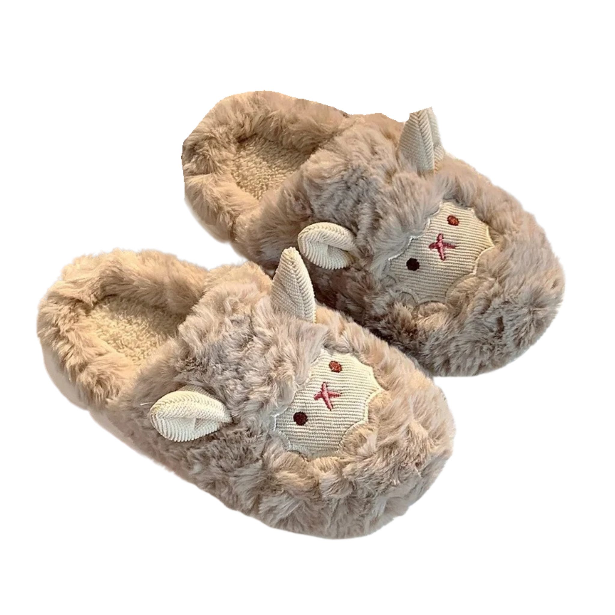 NEXORA Flauschige Hausschuhe mit Schaf-Motiv – Warme Plüsch Pantoffeln Damen Plüsch Hausschuhe kuschelige Hausschuhe im 3D-Design