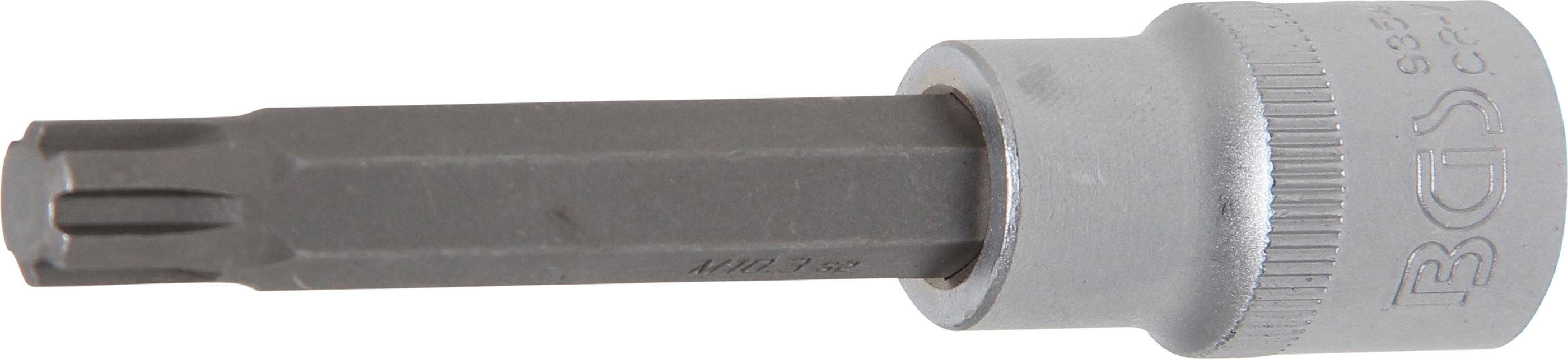 BGS technic Bit-Schraubendreher Bit-Einsatz, Länge 100 mm, Antrieb Innenvierkant 12,5 mm (1/2), Keil-Profil (für Ribe) M10,3