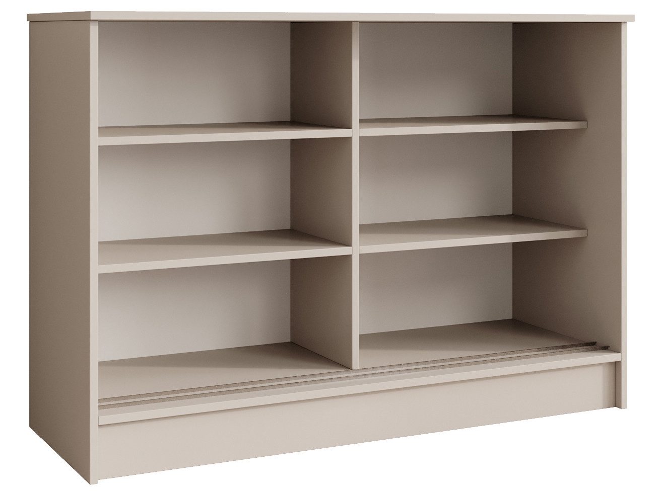 Beautysofa Kommode mit 2 Schiebetüren HORIZON (in 100 cm, 120 cm oder 160 cm, verschiedene Farben: Eiche Artisan, Schwarz, Weiß, Kaschmir), mit dekorativen Lame – Bild 3 von 5