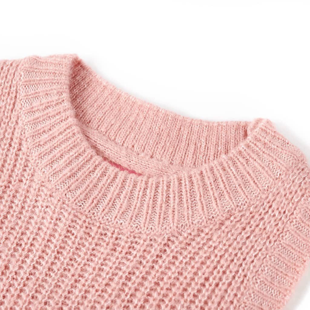 vidaXL Strickweste Kinder-Pulloverweste Gestrickt Hellrosa 104