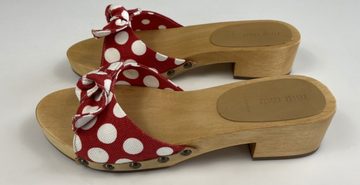 Miu Miu Miu Miu Red Canapa St Pois Pantoletten Sandals Sandalen Schuhe Flats S Sandale