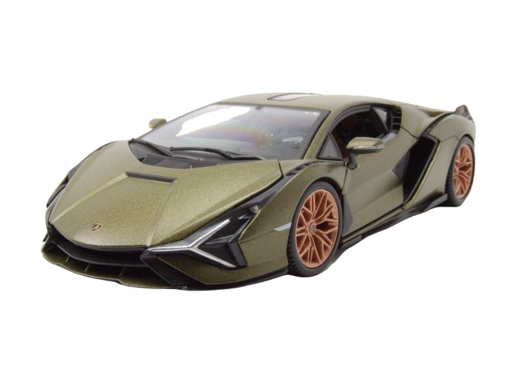 Bburago Modellauto Lamborghini Sian FKP 37 matt olive metallic, Maßstab 1:24