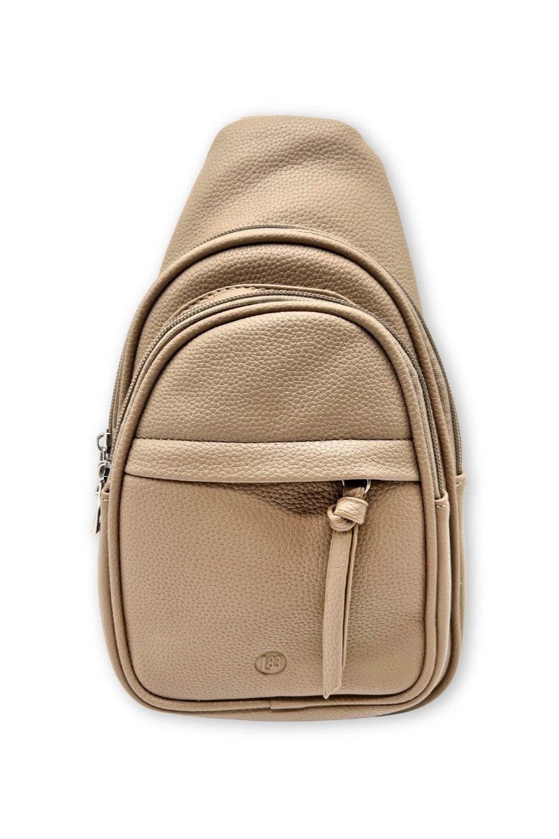 Lot83 Handtasche Rucksack Damen - FAYA - lever, taupe