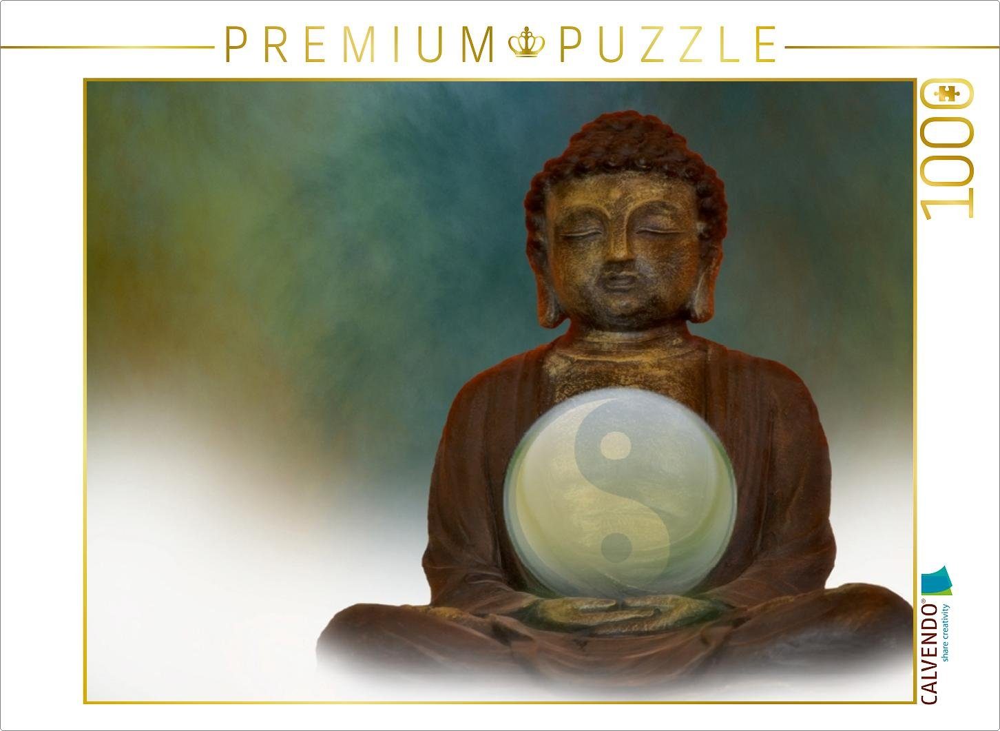 CALVENDO Puzzle CALVENDO Puzzle Buddha und Yin Yang 1000 Teile Lege-Größe  64 x 48 cm Foto-Puzzle Bild von Digital-Art, 1000 Puzzleteile