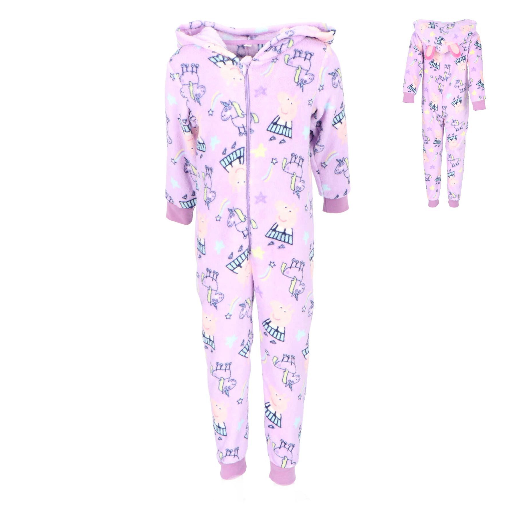 Jumpsuit Peppa Pig Fleece Jumpsuit Onesie Pyjamas mit Hoodie 98/104 cm