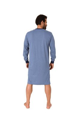 Normann Pyjama Herren Nachthemd langarm mit Bündchen - 67393