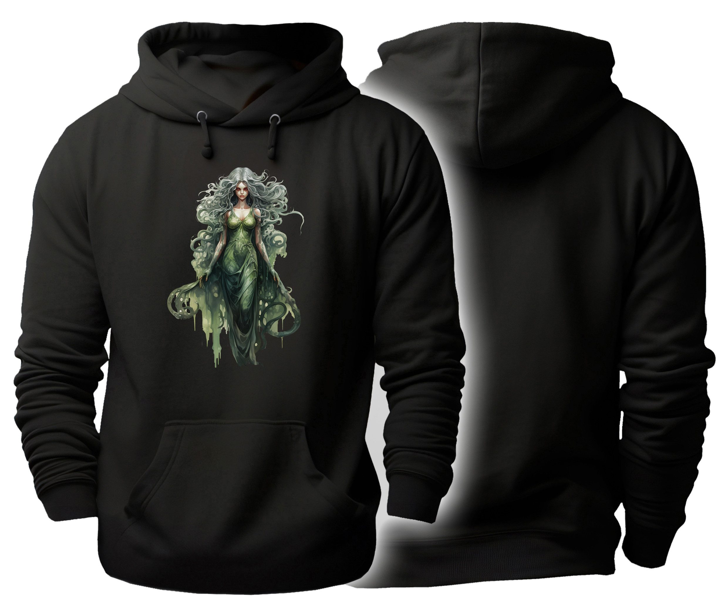 MyDesign24 Hoodie Halloween Kapuzen Pulli - Wald Göttin Herren und Damen Kapuzensweater - Halloween Hoodie i419