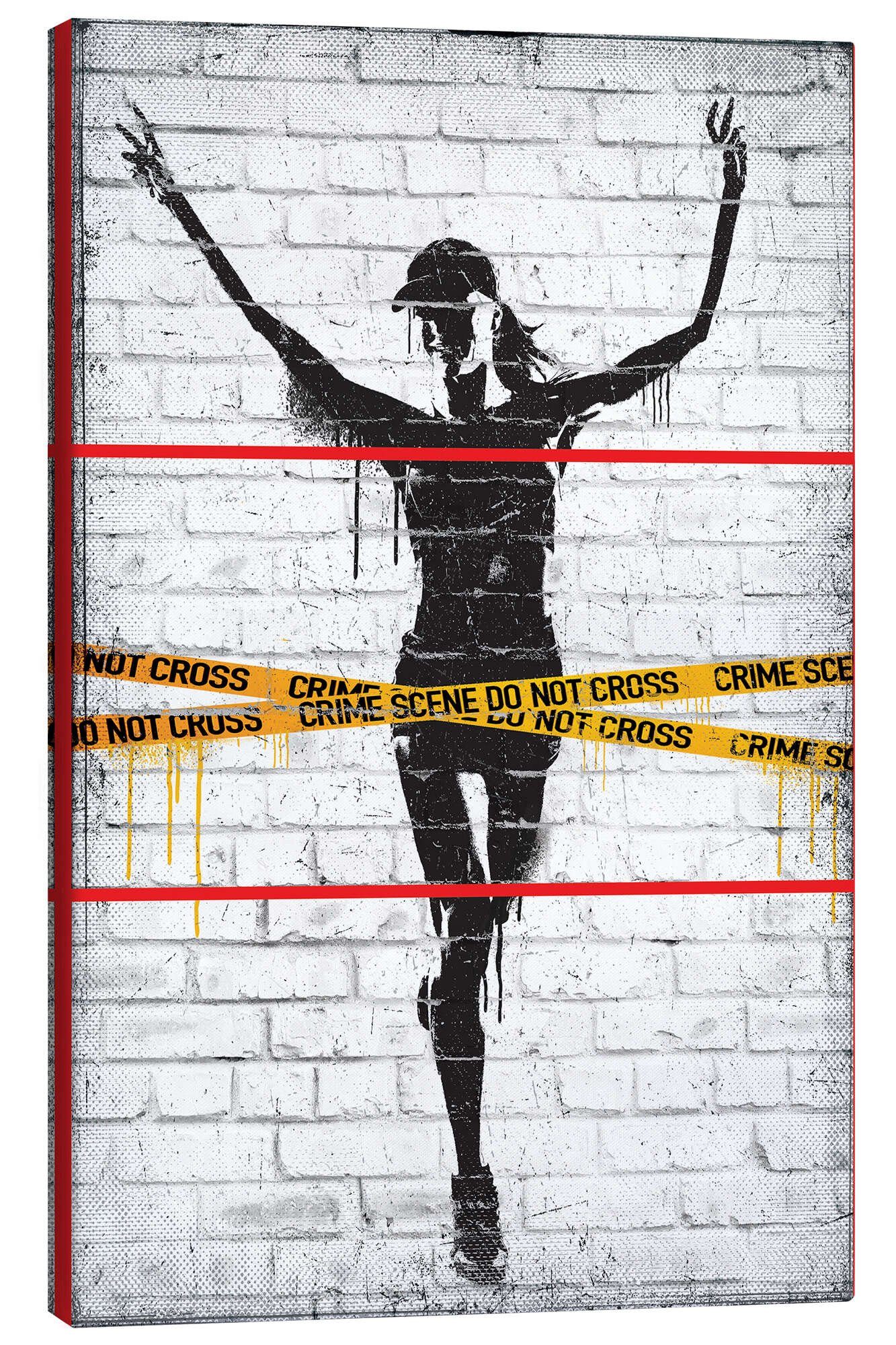 Posterlounge Leinwandbild Pineapple Licensing, Banksy - Crime Scene Marathon Winner, Modern Malerei
