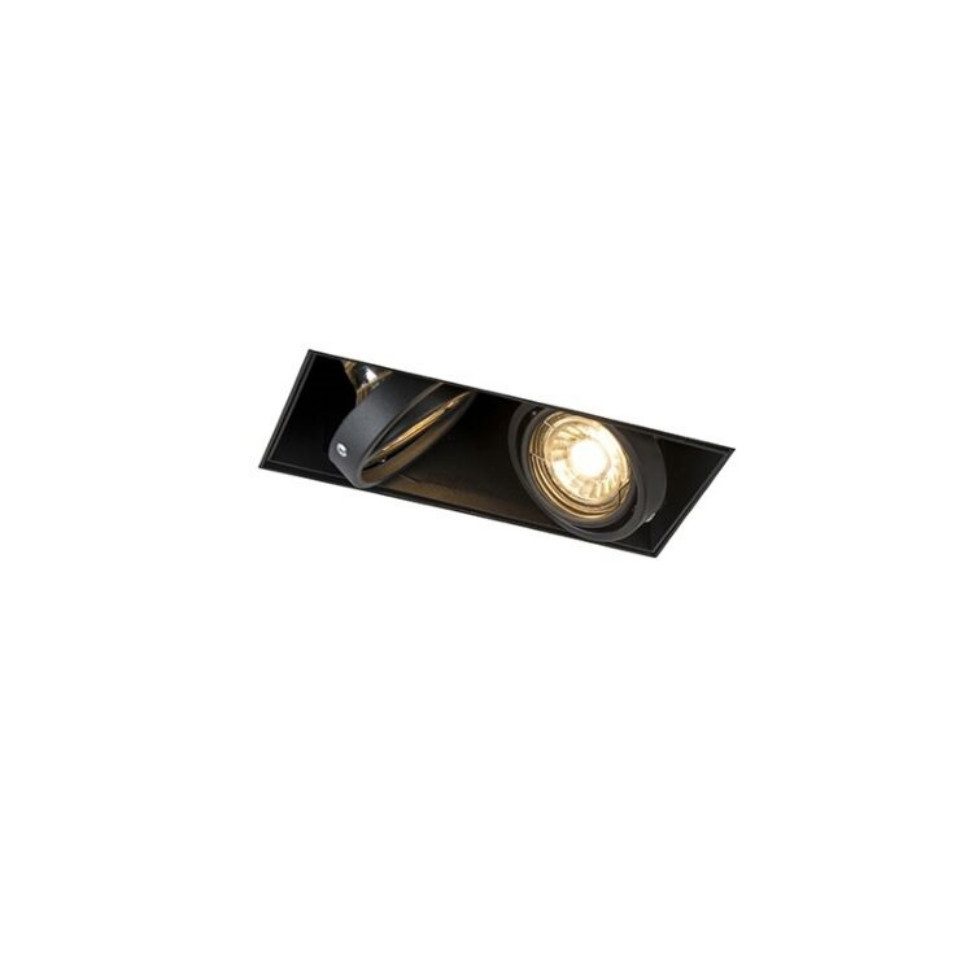 Qazqa Einbaustrahler Oneon 111-2 – 2-flammig, Schwenkbar, Weiß, Für Deckenmontage, Geeignet Für LED G53, Dimmbar