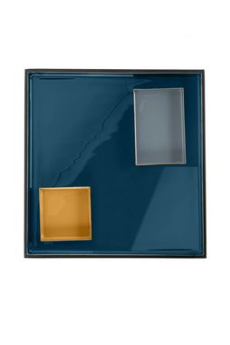 Qiyano Beistelltisch Beistelltisch Masago Blau Grau Orange - Würfelform - Modern - Ablage